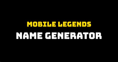 Mobile Legends Gamertag Generator .